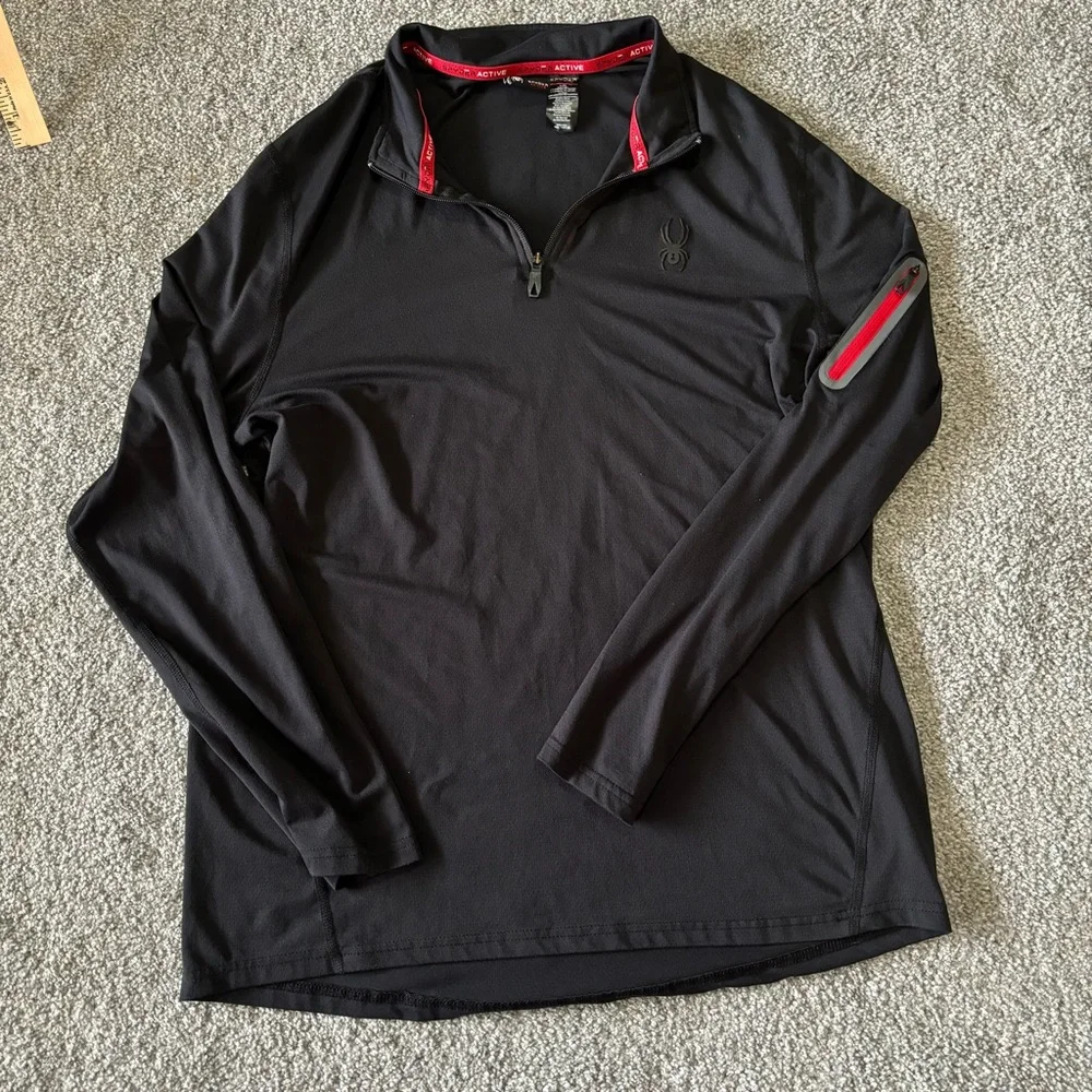 Spyder‎ jacket mens large black lightweight pullover athletic performance wear